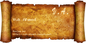 Vuk Ahmed névjegykártya